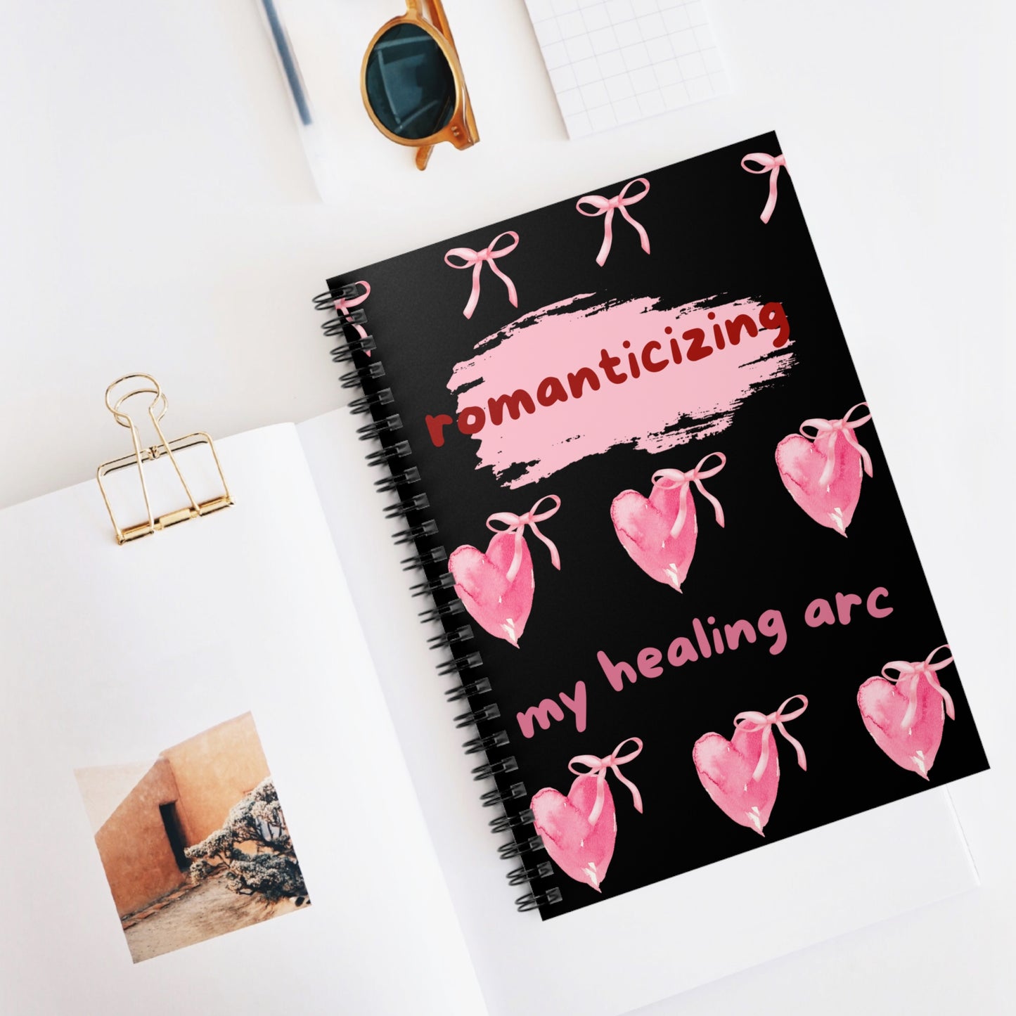 Romanticizing My Healing Arc Spiral Notebook - Aesthetic Journal for Self-Care and Reflection
