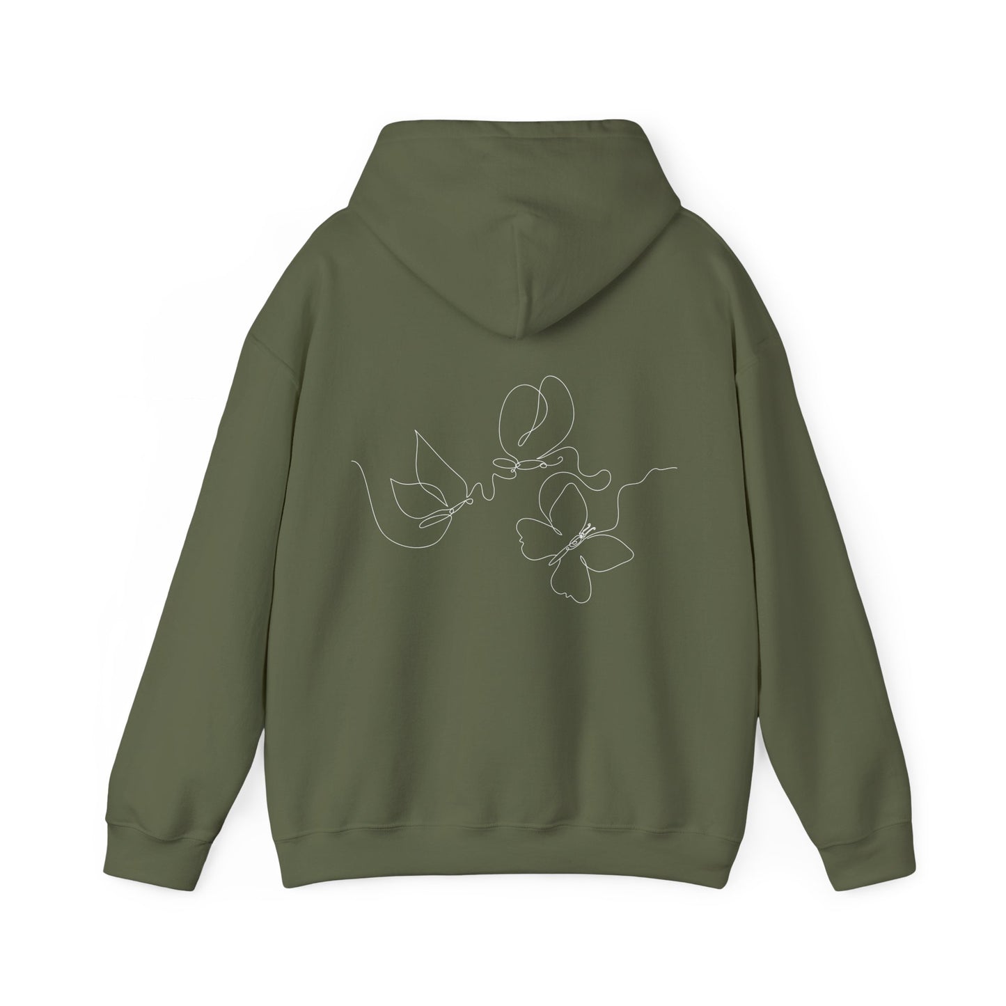 Touch Grass Not my Energy Hoodie-White| Military Green