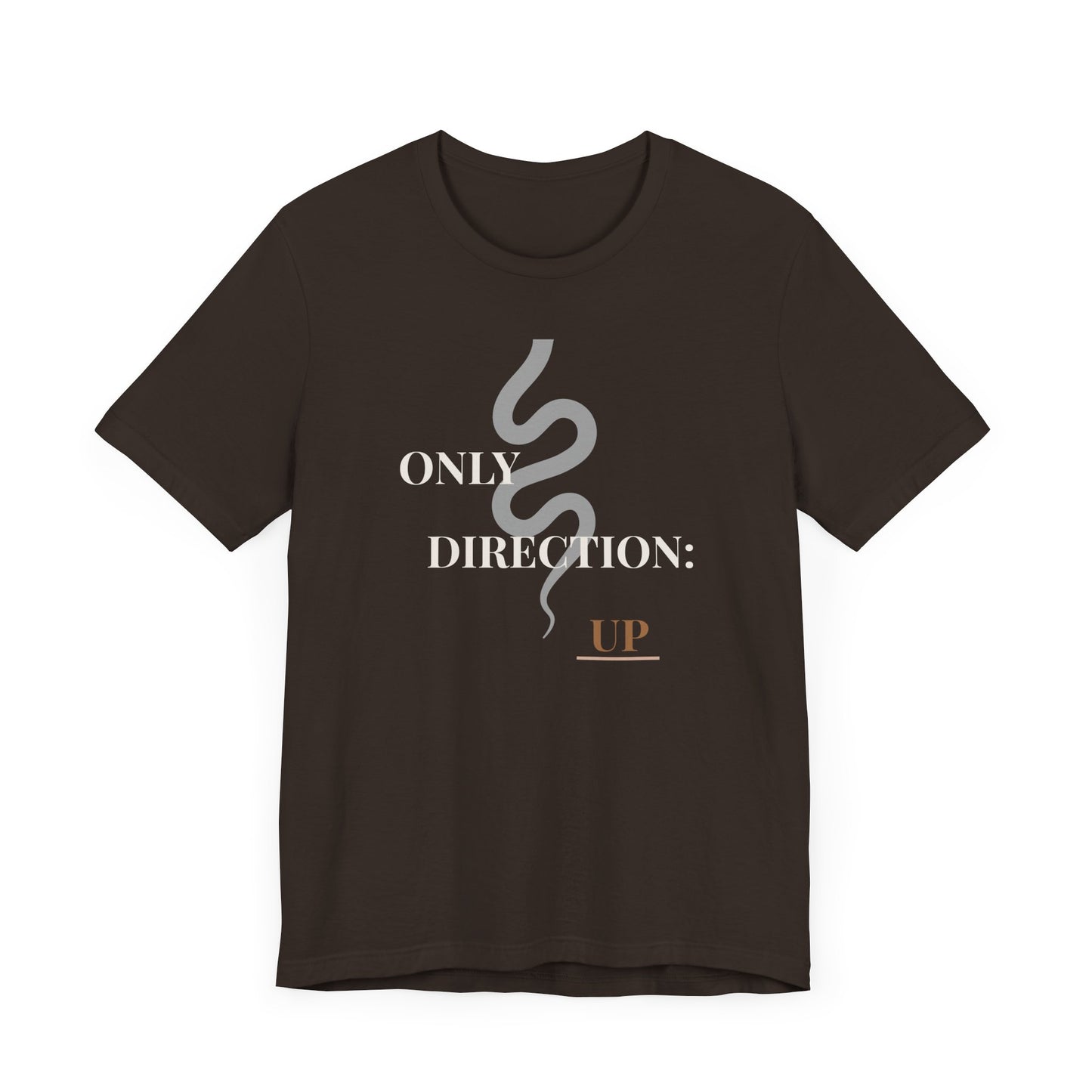 'Only Direction: Up' Tee-Black|Brown
