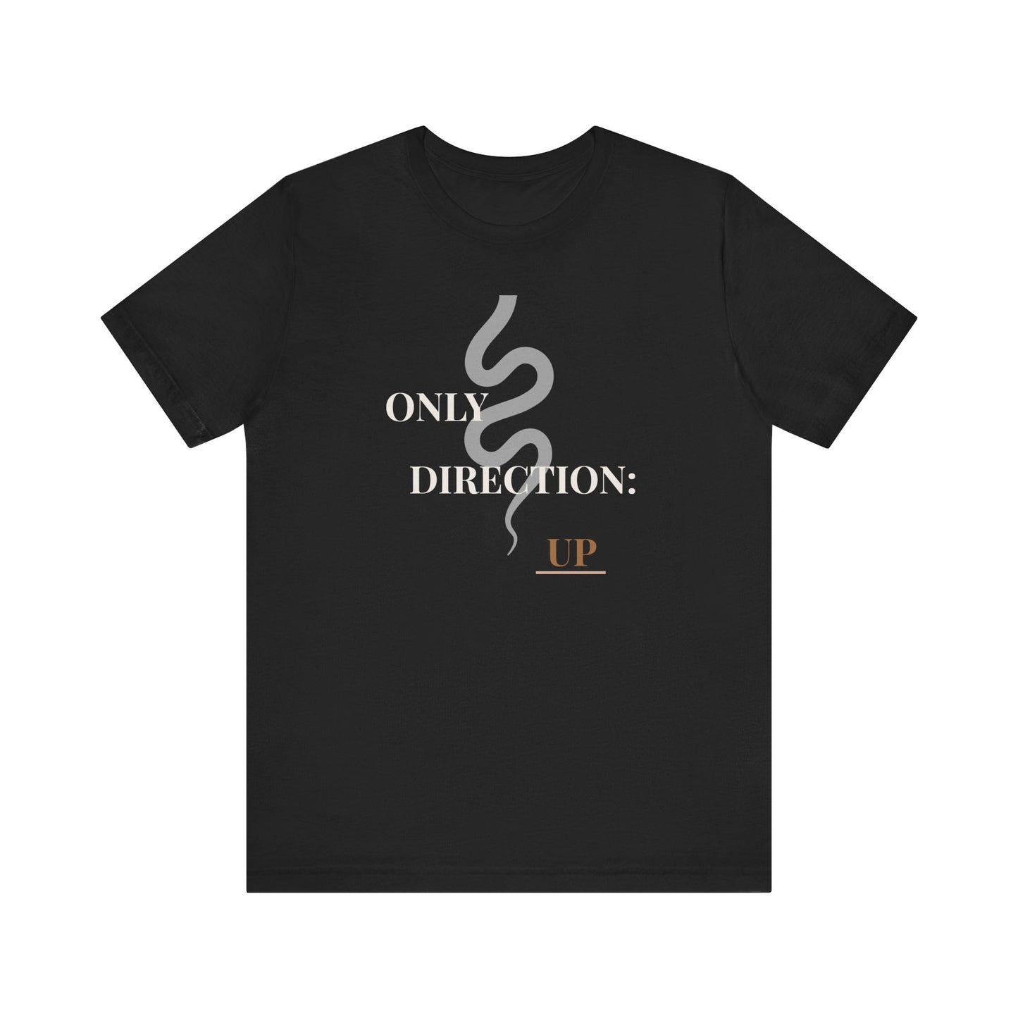 'Only Direction: Up' Tee-Black|Brown