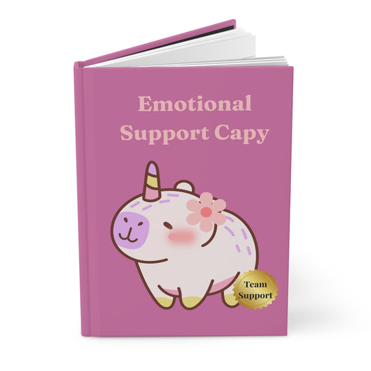 Emotional Support Capy Hardcover Journal - Cute capy