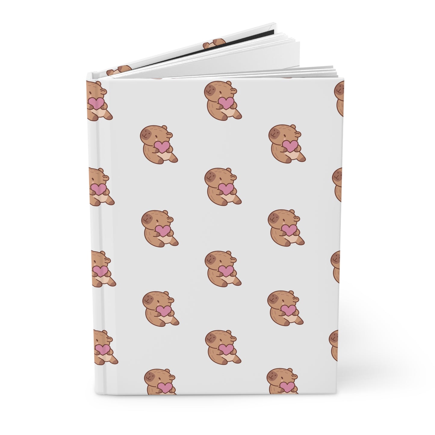 The Cute “Capybara Love” Notebook – Hardcover Journal with Heart Design
