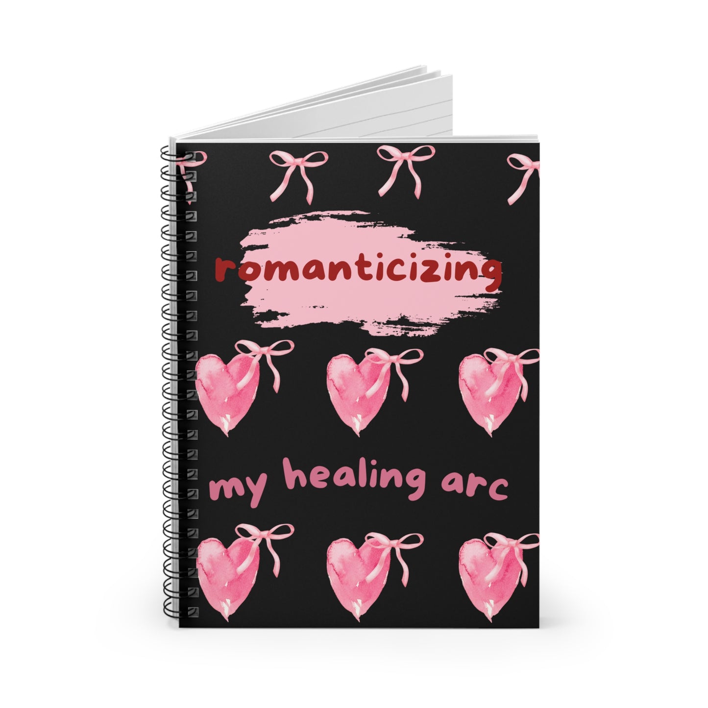 Romanticizing My Healing Arc Spiral Notebook - Aesthetic Journal for Self-Care and Reflection