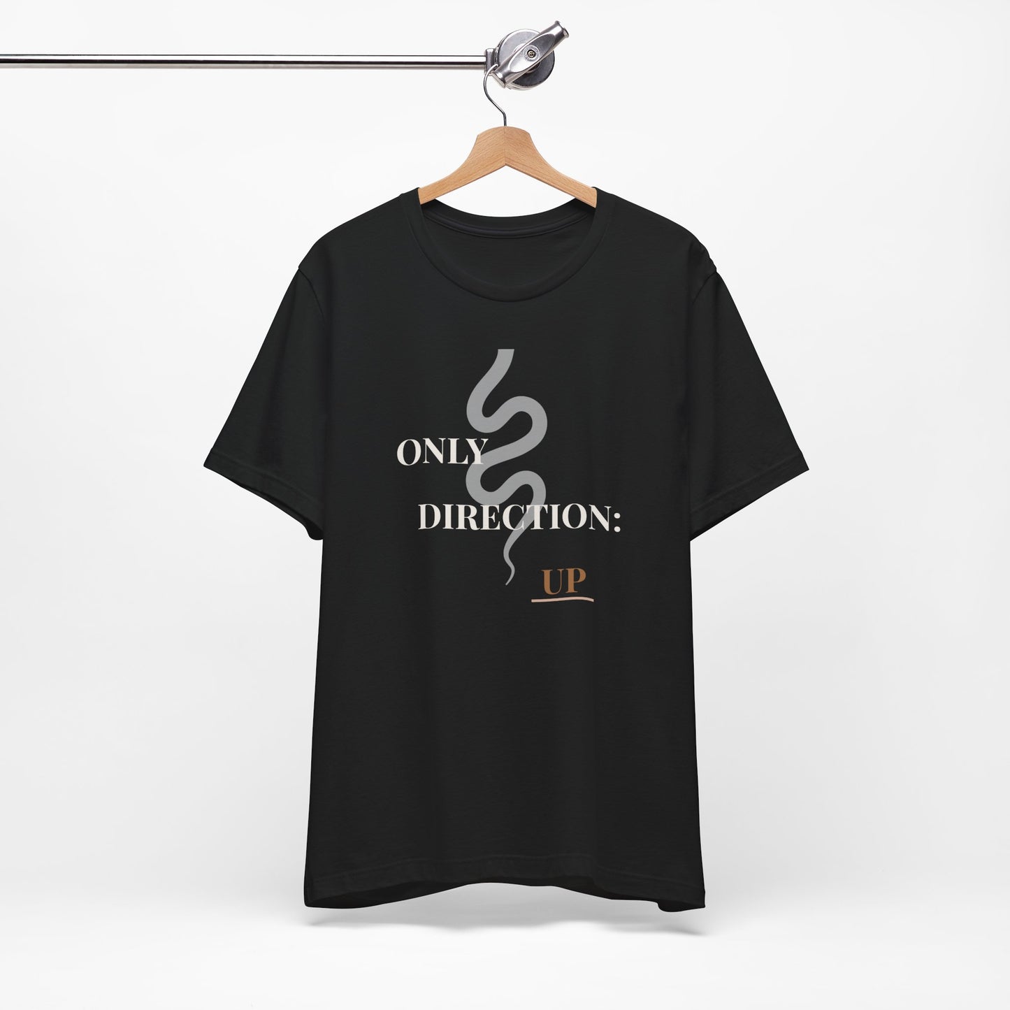 'Only Direction: Up' Tee-Black|Brown