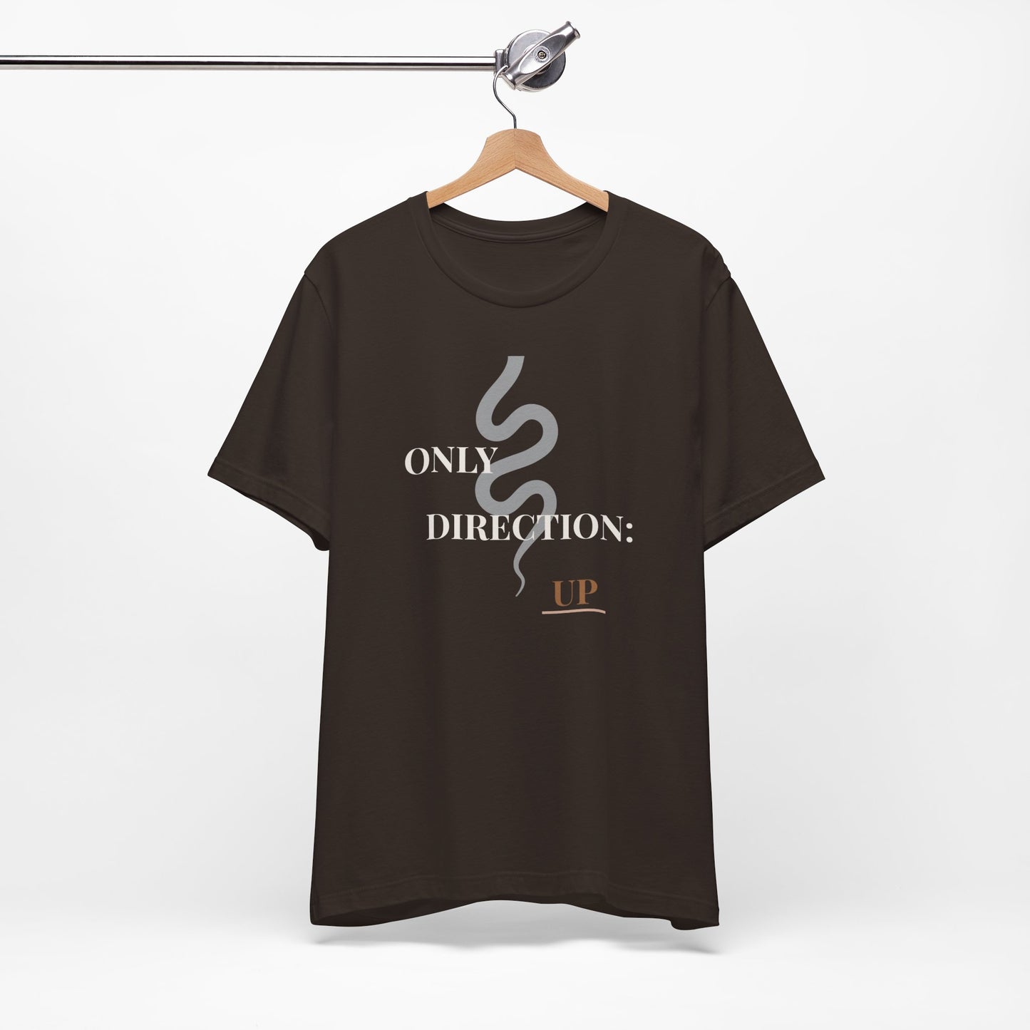 'Only Direction: Up' Tee-Black|Brown
